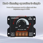 MAYWILLA LED Light Strip Dimmer Controller, DC 12V-24V 30A PWM Stepless Dimming - Image 2