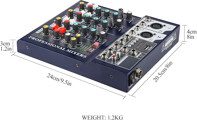 Dj Mixers 4 Channel Audio Mixer Sound Board - Image 7