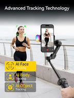Gimbal Stabilizer for iPhone, Phone Gimbal w/RGB Magnetic Fill Light, Foldable - Image 4