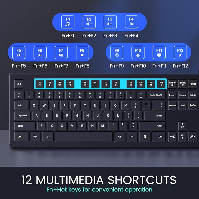 Wired Backlit Keyboard, Lighted Computer Keyboard - Image 6