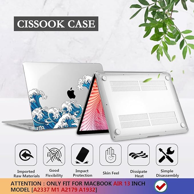 CISSOOK Wave Case for MacBook Air 13 inch Case 2021 2020 2019 2018 Release - Image 6