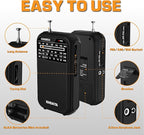 XHDATA D220 Portable Radio AM FM SW Shortwave Receiver Pocket Radios, 2 AA - Image 4