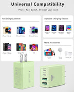 USB C Wall Charger 2-Pack, 40W 4-Port USB C Charger Block PD Power Delivery - Image 6
