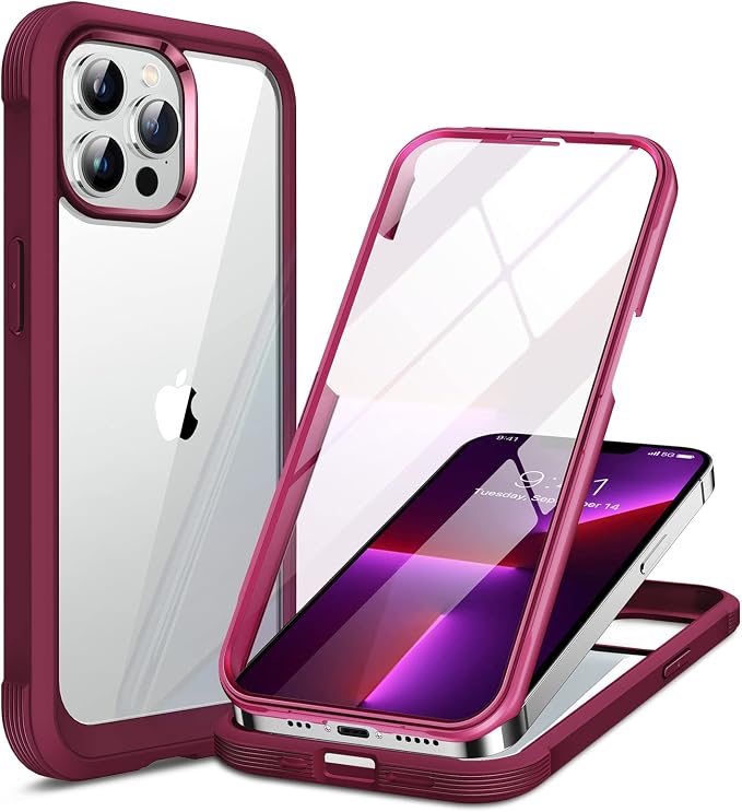 Miracase Glass Case for iPhone 13 Pro Max 6.7 inch, Upgrade Full-Body Clear by Miracase
