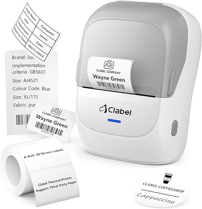 CLABEL Thermal Label Maker Machine: 221B Bluetooth Label Maker Mini Sticker by CLABEL