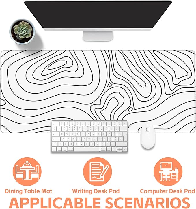 Mouse Pad Large Topographic Contour Map Non-Slip Game Desk Mat - Image 4