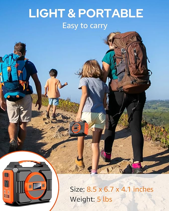 Portable Power Station Bank 300W Rated, 220Wh Solar Powered Power Bank - Image 5
