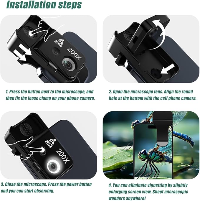 Phone Microscope 200X Pocket Magnifier Camera - Image 6