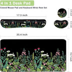 Keyboard Mouse Pad Set, Extended Mouse Pad+Keyboard Wrist Rest Support - Image 3