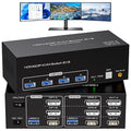 8K HDMI 2 Displayport KVM Switch 3 Monitors 2 Computers DP 1.4 8K 60Hz 4K 120Hz by ATLAHET