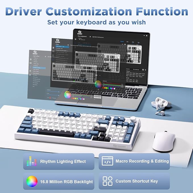 K98 Wireless Mechanical Keyboard, Tri-Mode BT5.0/2.4GHz/USB-C Hot Swappable - Image 6