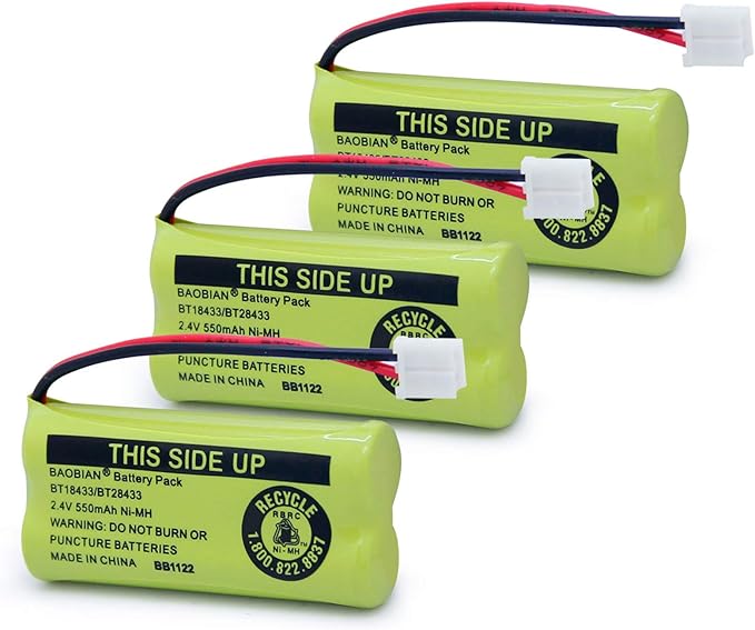 BT18433 BT28433 Cordless Phone Battery Compatible by BAOBIAN