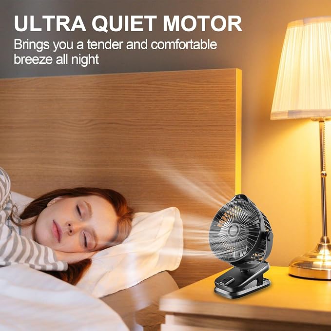 Small Clip on Fan with Remote Control | 8000mAh Battery | 5 Speeds | 5" - Image 8
