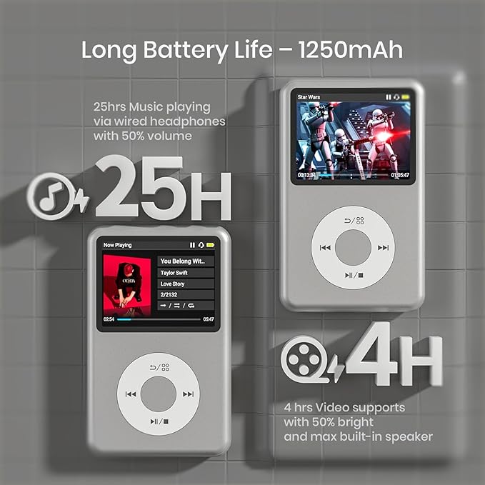 Mp3 Player with Bluetooth Y1 Portable Music Digital Players Supports Playlist - Image 7