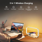 LED Bedside Lamp with Wireless Charger, 3-in-1 Touch Control Table Lamp with - Image 4