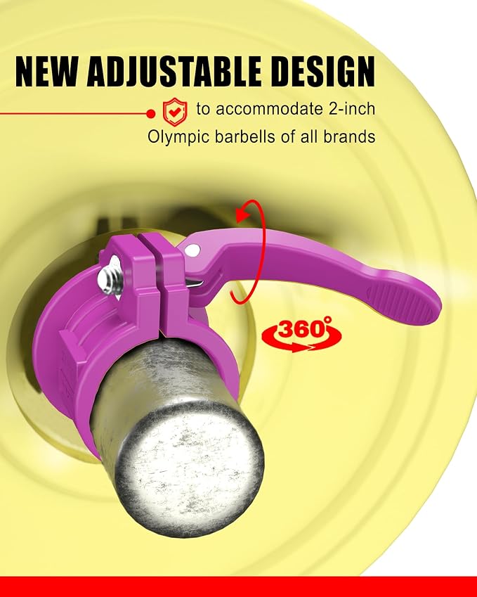 Olympic Barbell Clamps 2 inch Adjustable Barbell Clips Quick Release Pair of - Image 4