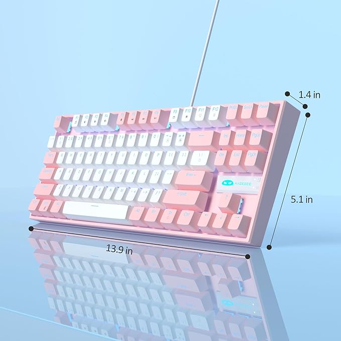 MageGee 75% Mechanical Gaming Keyboard, LED Blue Backlit, 87 Keys Compact TKL - Image 9