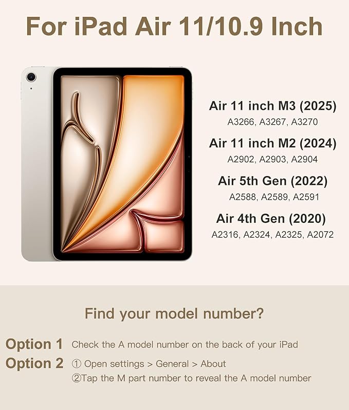Compatible with iPad Air 11 Inch & Air 5th/ Air 4th Generation Case with - Image 2