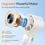 3-in-1 Portable Handheld Turbo Fan-100 Speeds, 15000 RPM, 10Hrs Cooling - Image 2