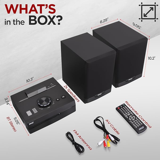 Pyle Home Stereo Shelf System - 100W Wireless BT Streaming - Image 7
