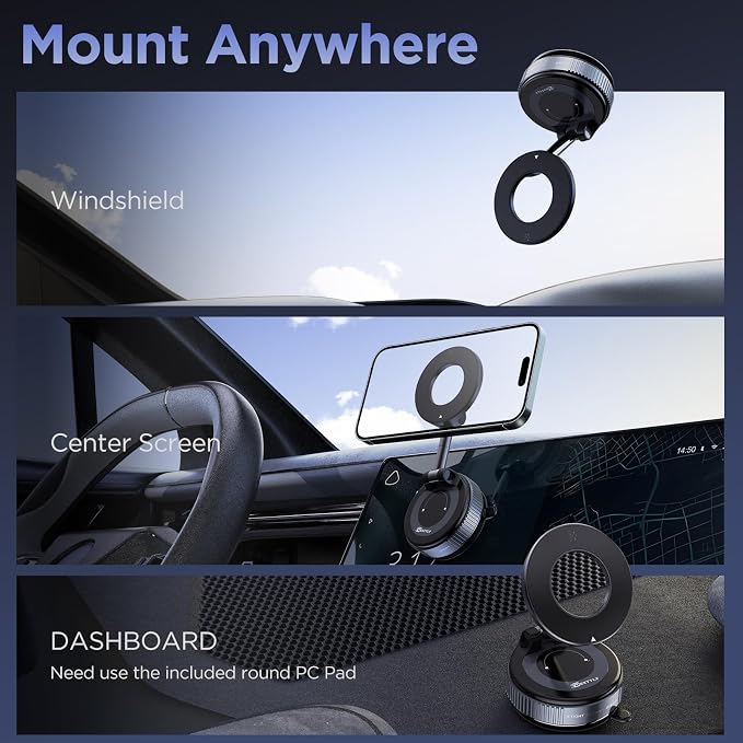 Vacuum Magnetic Phone Holders for Your Car 2026 Suction Cup Phone Mount - Image 4