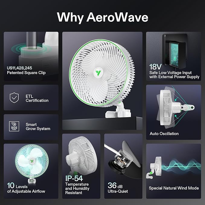 VIVOSUN AeroWave E9 Grow Tent Fan 9", EC Motor, WiFi-Controllable, US Patented - Image 5
