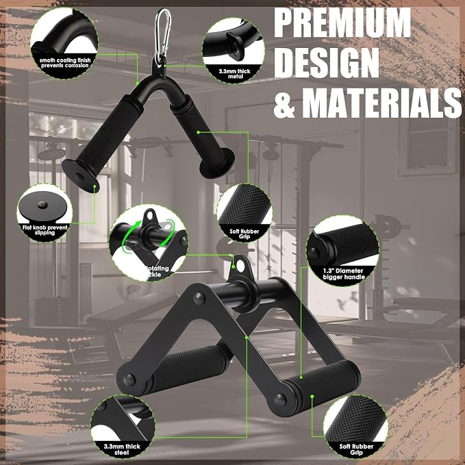 Cable Machine Attachment，LAT Pulldown Attachments Upgraded 1.3 Inch Comfort - Image 3