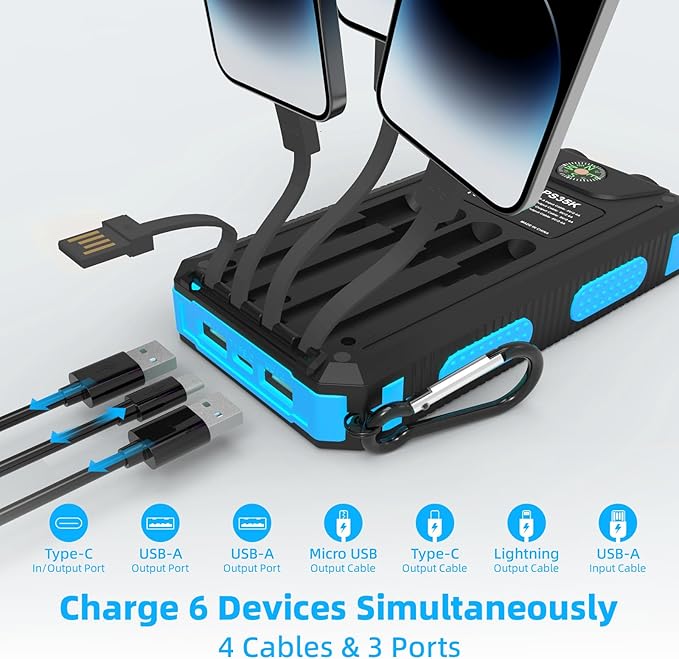 Solar Charger, 20000mAh Portable Type-C Solar Power Bank - Image 2