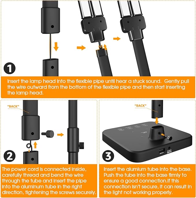 ShineTech LED Desk Lamp for Home Office, 24W Double Head Desk Light - Image 4