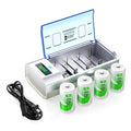 EBL D Cells 10000mAh Rechargeable Batteries and Universal Battery Charger by EBL