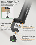 Set of 2 Dual Side Clamping Studio Monitor Stands Desk Clamp Speaker Stands - Image 6