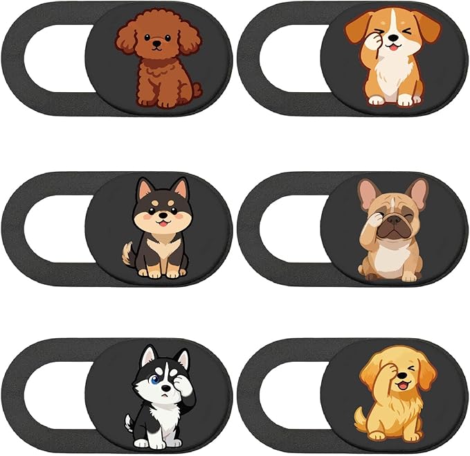 6Pcs 6 Styles Laptop Camera Cover Slide Dog 0.04 Inch Ultra Thin Webcam Cover by PRESSINART