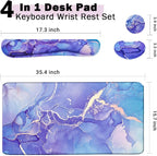 4-in-1 Large Mouse Pad, Keyboard Wrist Rest Pad & Wrist Support Mousepad Set - Image 2