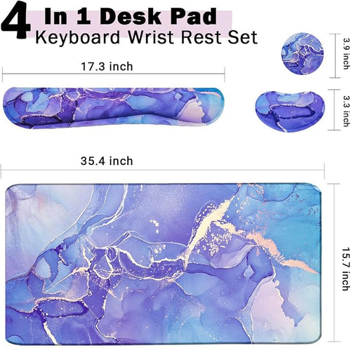 4-in-1 Large Mouse Pad, Keyboard Wrist Rest Pad & Wrist Support Mousepad Set - Image 2
