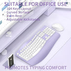 Ergonomic Wireless Keyboard and Mouse Combo, Wave Keys Keyboard - Image 2