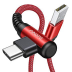 AINOPE USB Type C Cable 3.1A Fast Charger Right Angle USB A to USB C Cable by AINOPE10yearsforphoneaccessories