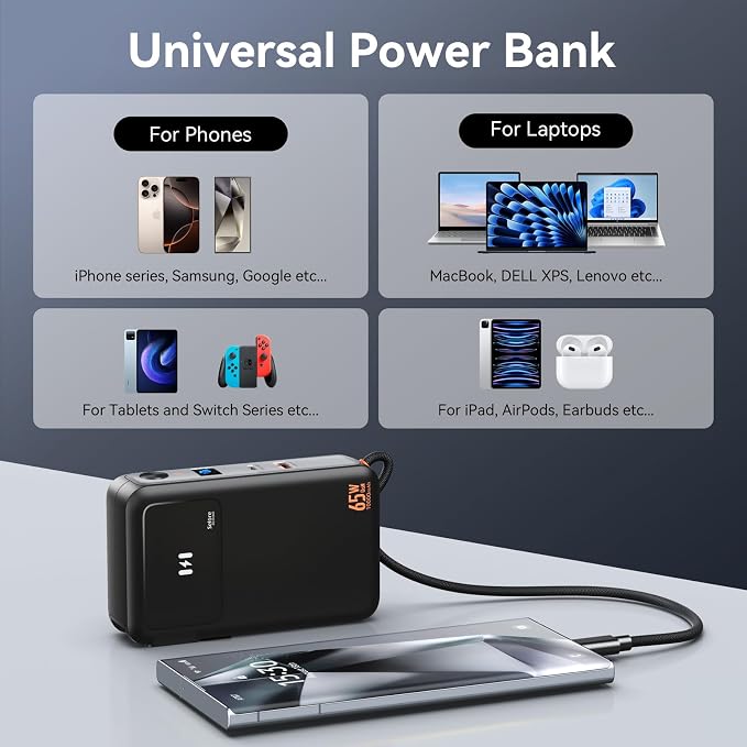 Fast Charging Portable Charger Power Bank 10, 000mAh PD35W USB-C Battery Pack - Image 6