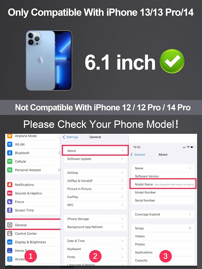 2 Pack Matte Screen Protector for iPhone 13/13 Pro/14-6.1 Inch, - Image 2