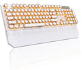 MageGee Typewriter Mechanical Gaming Keyboard, Retro Gold Punk Round Keycaps by MageGee