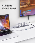 LENTION USB C Hub with 100W Charging, 4K HDMI, Dual Card Reader, USB 3.0 & 2.0 - Image 2