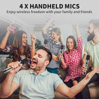 Wireless Microphone System, 4-Channel UHF Wireless Mic, Fixed Frequency Metal - Image 8