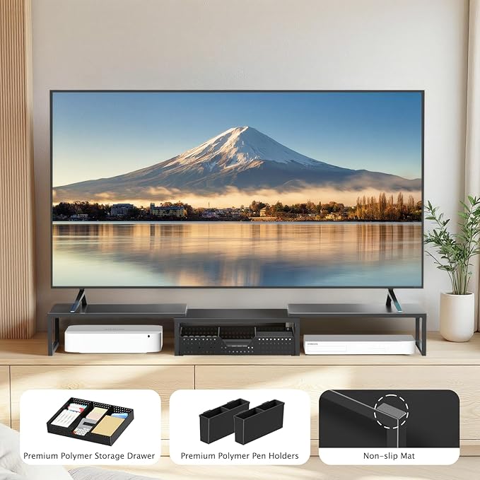 OPNICE Desk Organizers and Accessories, Dual Monitor Stand Riser - Image 8