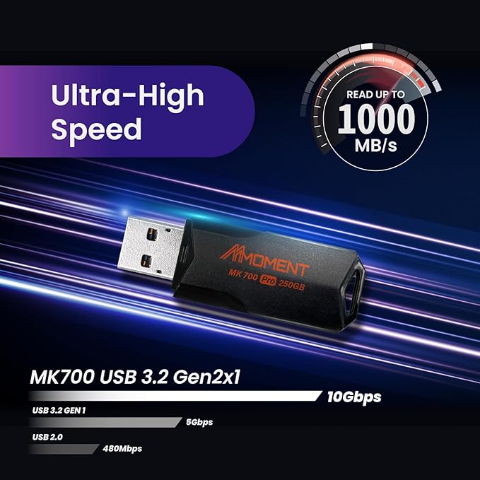 MMOMENT MK700 500GB USB 3.2 Gen2x1 Flash Drive, Read Speed up to 600MB/s - Image 2