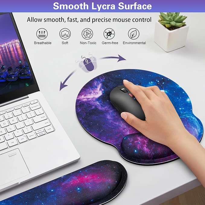 Mouse Pad with Wrist Rest Set, 3-in-1 Wrist Support Mousepad Set, Gaming Mat - Image 4