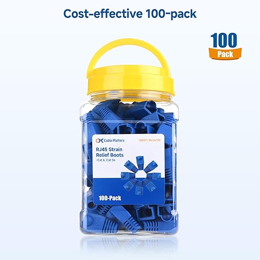 Cable Matters 100-Pack Cat6 / Cat5e RJ45 Strain Relief Boots, RJ45 Boot - Image 6