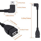 90 Degree Mini USB to USB A OTG Adapter Cable 5.5in Left Angle Mini USB 5-Pin - Image 7