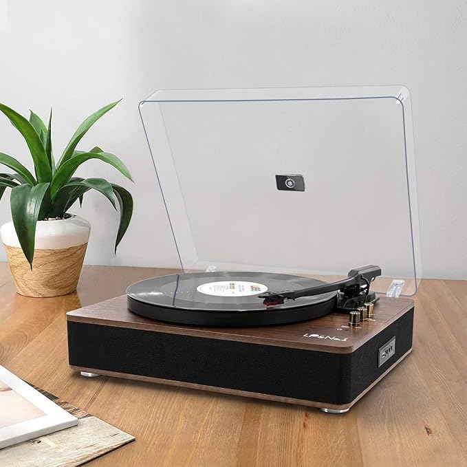 LP&No.1 Record Player with Stereo Speakers, 3-Speed Belt-Drive Turntable - Image 3