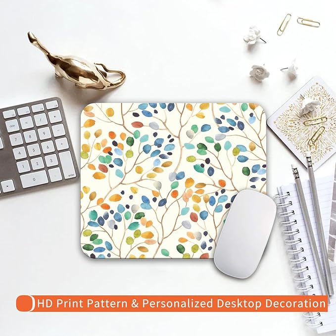 Square Mouse Pad Colorful Forest, Personalized Premium-Textured Custom Mouse - Image 6