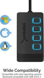 SABRENT 4 Port USB 2.0 Data Hub - Image 4