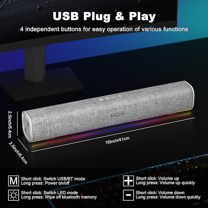 SOULION R100 Bluetooth Computer Speakers - Image 4